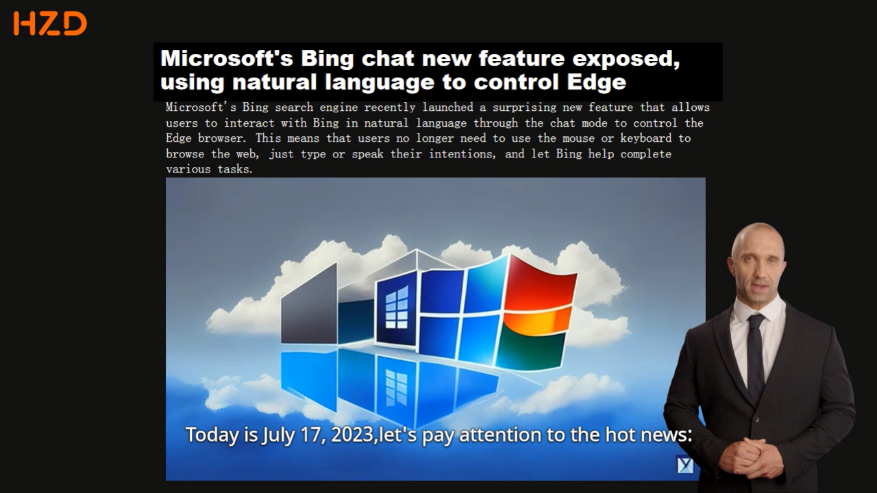 Microsoft's new Bing chat feature exposed, using natural language to control the Edge browser